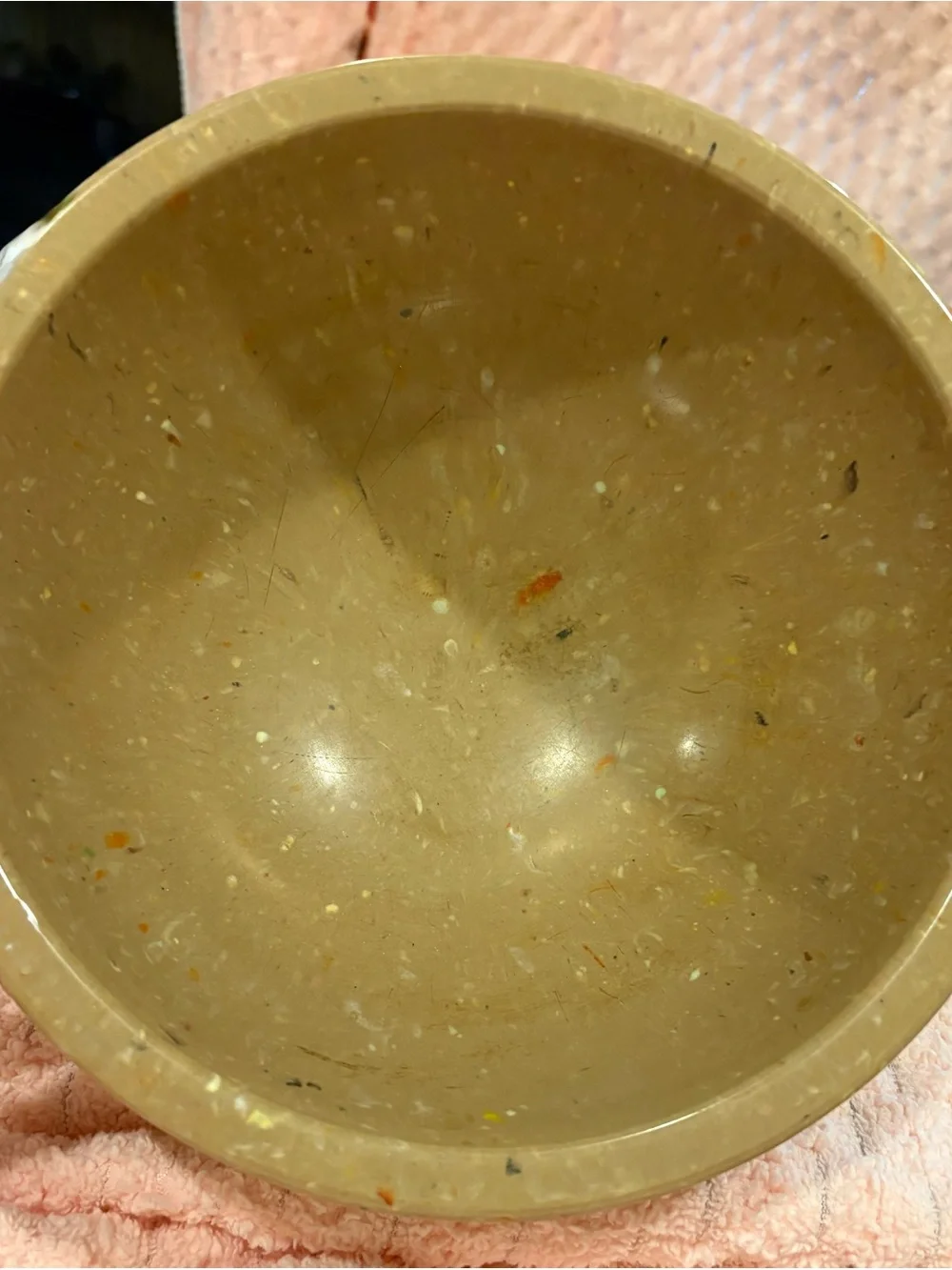Vintage Texas Ware 118 E Melamine 10” brown Speckled Confetti mixing bowl